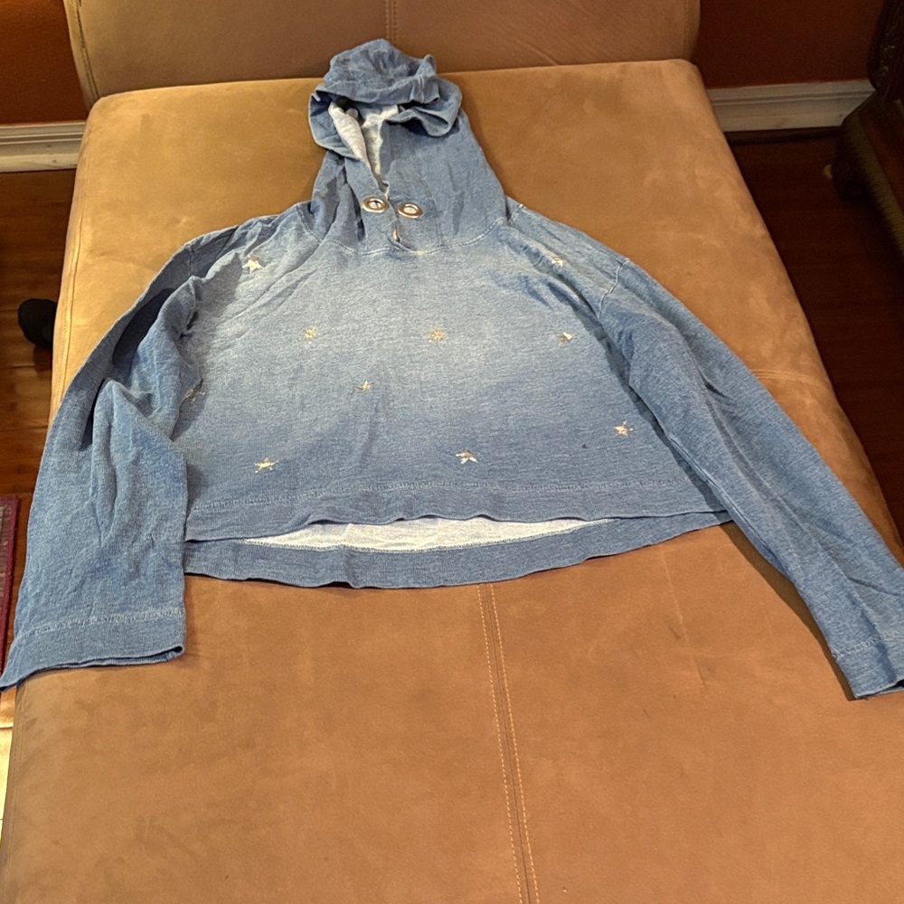 Bella Dahl Light Blue Cowl Neck Top with Star Details